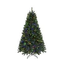 7 ft Valley Pre-Lit Green Artificial Christmas Tree with Color-Changing LED Lights, by Holiday Time