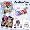 thumbnail image 5 of 30x135cm Holographic Faux Leather Sheets Laser Reflective Vinyl Fabric Metallic Mirrored Crafts Film for Hair Bows Bags Keychains Earrings Making Clothes Bags Hat DIY Supplies White, 5 of 9