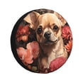 thumbnail image 1 of Balery Vintage Red Flower Chihuahua Cubiertas para Neumáticos - Protector Resistente para Neumáticos de Camioneta, SUV, Remolque, Camper y RV-15 inch, 1 of 6