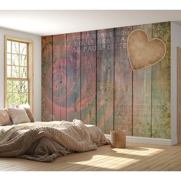 Tiptophomedecor Background & Patterns Wallpaper Wall Mural - Carved Memories On Vintage Wood