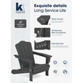 thumbnail image 2 of VOUA Folding Adirondack Chair Set of 4, HDPE Plastic Patio Chairs Perfect for Outdoor, Lawn, Garden, Deck, Outside, Gray, 2 of 7