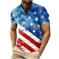 thumbnail image 2 of Black*Friday Discounted Items under $5 GaThRRgYP Independence Day Tee Shirt Mens,white blouse,Men's Printing Button Casual Short Sleeve Round-Neck Blouses Shirts Multicolor L, 2 of 5