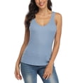 thumbnail image 3 of Women's Solid V Neck Camisole Sleeveless Casual Basic Tank Tops, 3 of 6
