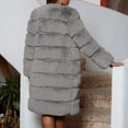 thumbnail image 5 of Womens Winter Warm Coats,Long Sleeve Solid Fuzzy Fleece Jackets,Open Front Hooded Cardigans Jacket,Oversized Furry Faux Long Outerwear Gray L, 5 of 6