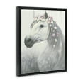 thumbnail image 3 of Stupell Industries Spirit Stallion Horse with Flower Crown Jet Black Framed Floating Canvas Wall Art, 16x20, by James Wiens, 3 of 5