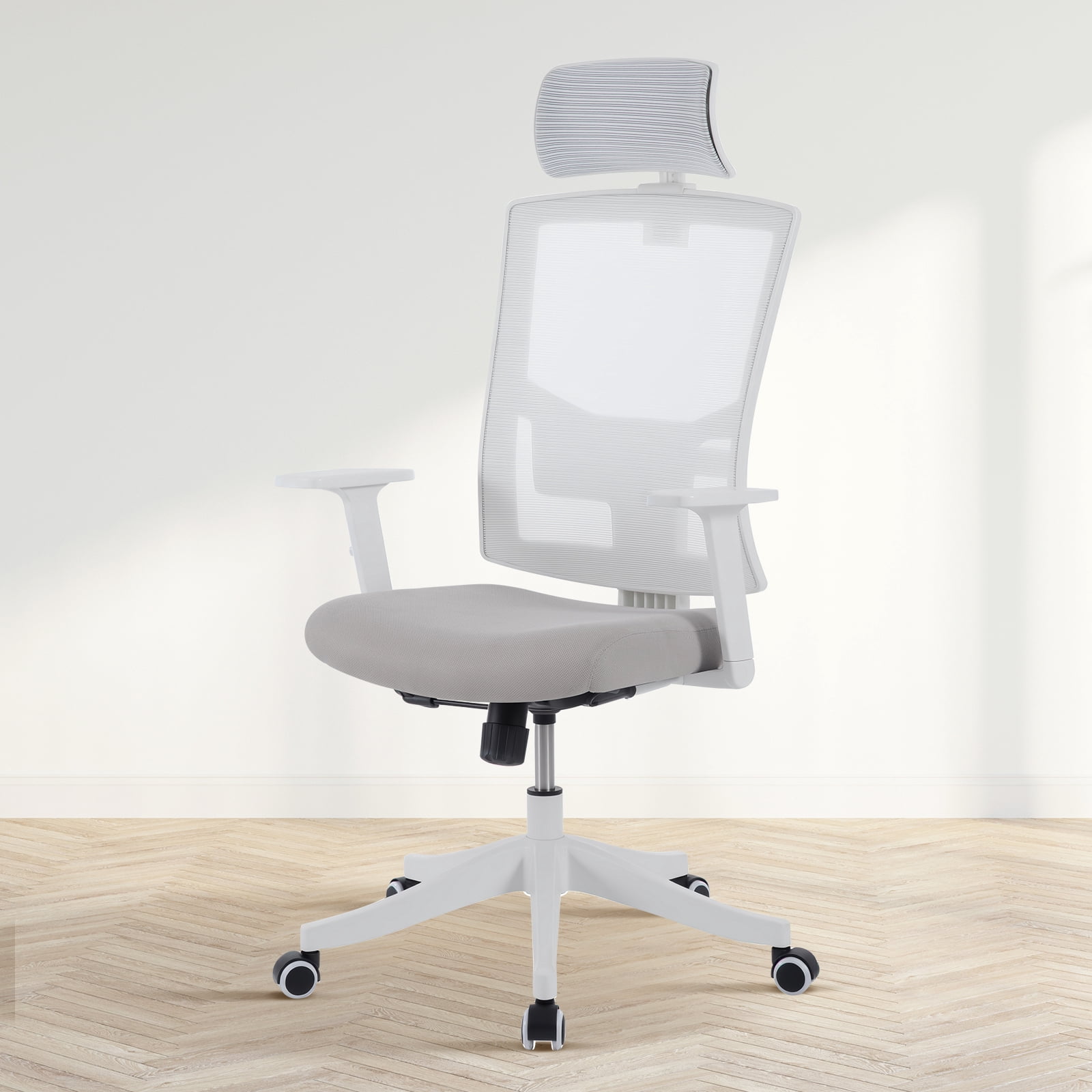 Ergonomic Office Chair with Adjustable Lumbar & Headrest, Adjustable Mesh Desk Chair with Lumbar Support, High Back Swivel Computer Chair with Armrests, Comfortable Desk Chair for Gaming, Studying