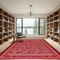 thumbnail image 2 of ODIKA 3'x5' Machine Washable Non-Slip Area Rug, Geometric Red High Traffic Rug, Red, 1097573, 2 of 7