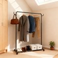 thumbnail image 6 of cisilov Clothes Rack, Clothing Rack for Hanging Clothes, Garment Rack with Wheels, Rolling Clothes Rack on Wheels, Black, 6 of 6