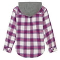 thumbnail image 5 of Roxy Youth Girls Flannel Plaid Button Down Hoodie (Purple, M, Female), 5 of 8