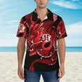thumbnail image 5 of Japanese Red Dragon Men's 3d Print Casual Button Down Shirts, Novelty Hawaiian Short Sleeves 3xl, 5 of 8