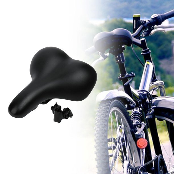 Cojín para asiento de bicicleta, asiento para bicicleta de montaña, resistente, suave, impermeable, antideslizante, de repuesto, sillín ancho, sillín Negro