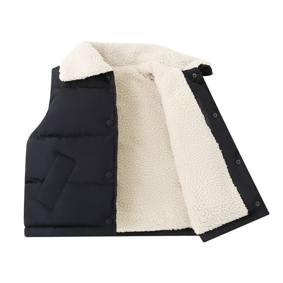 CAIVO 2025 Winter Children Vests Lamb Coats Sleeveless Kids Warm Tops Leisure Toddler Daily Wear