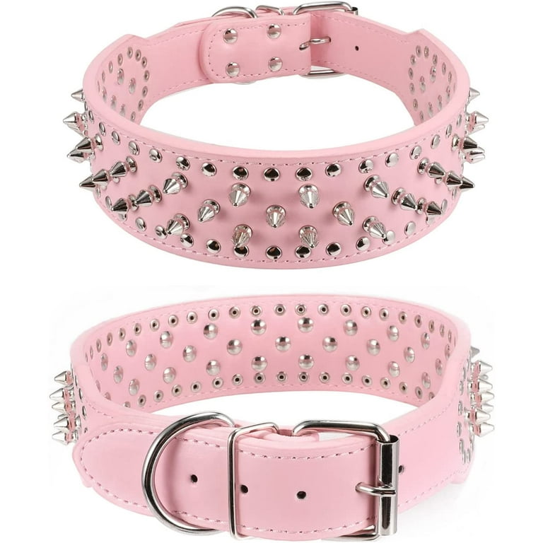 Hoot PU Leather Adjustable Spiked Studded Dog Collar 2