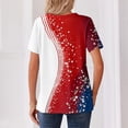 thumbnail image 4 of Women's America 250 Usa Shirt 250 Anniversary Usa Flag Print V Neck Henley Tops Patriotic 4th Of July T-Shirt, 4 of 4