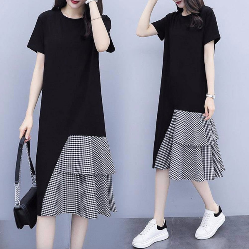 Korean black and white dress new arrivals