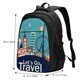 thumbnail image 5 of Fotbe Let's go Travel Mochila con Estampado y Puerto USB para Hombre y Mujer, Mochila Antirrobo, Mochila de Viaje, Mochila Escolar, Mochila Universitaria, 5 of 7