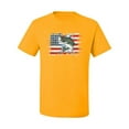thumbnail image 2 of Wild Bobby, American Flag Jumping Largemouth Bass Fish, Fishing, Men's Graphic Tees, Gold, 3XL, 2 of 3