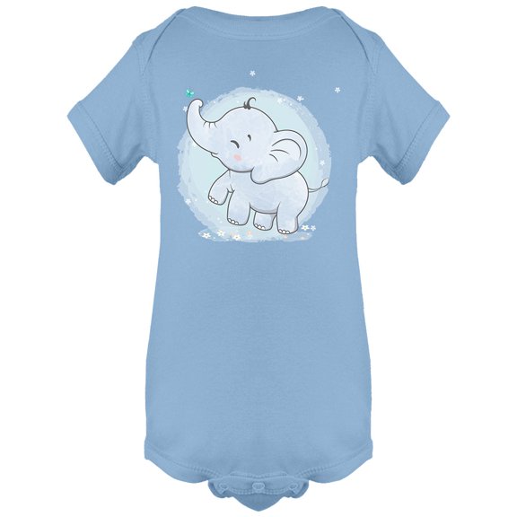 Cute Baby Elephant Playing Bodysuit Infant -Image by Shutterstock,  24 Months