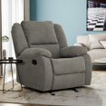 thumbnail image 2 of Primo Amos Rocker Recliner Chair – 36-inch Upholstered Armchair with Padded Arms, Gentle Rocking Motion, Neutral Fabric – Living Room Seating, 2 of 11