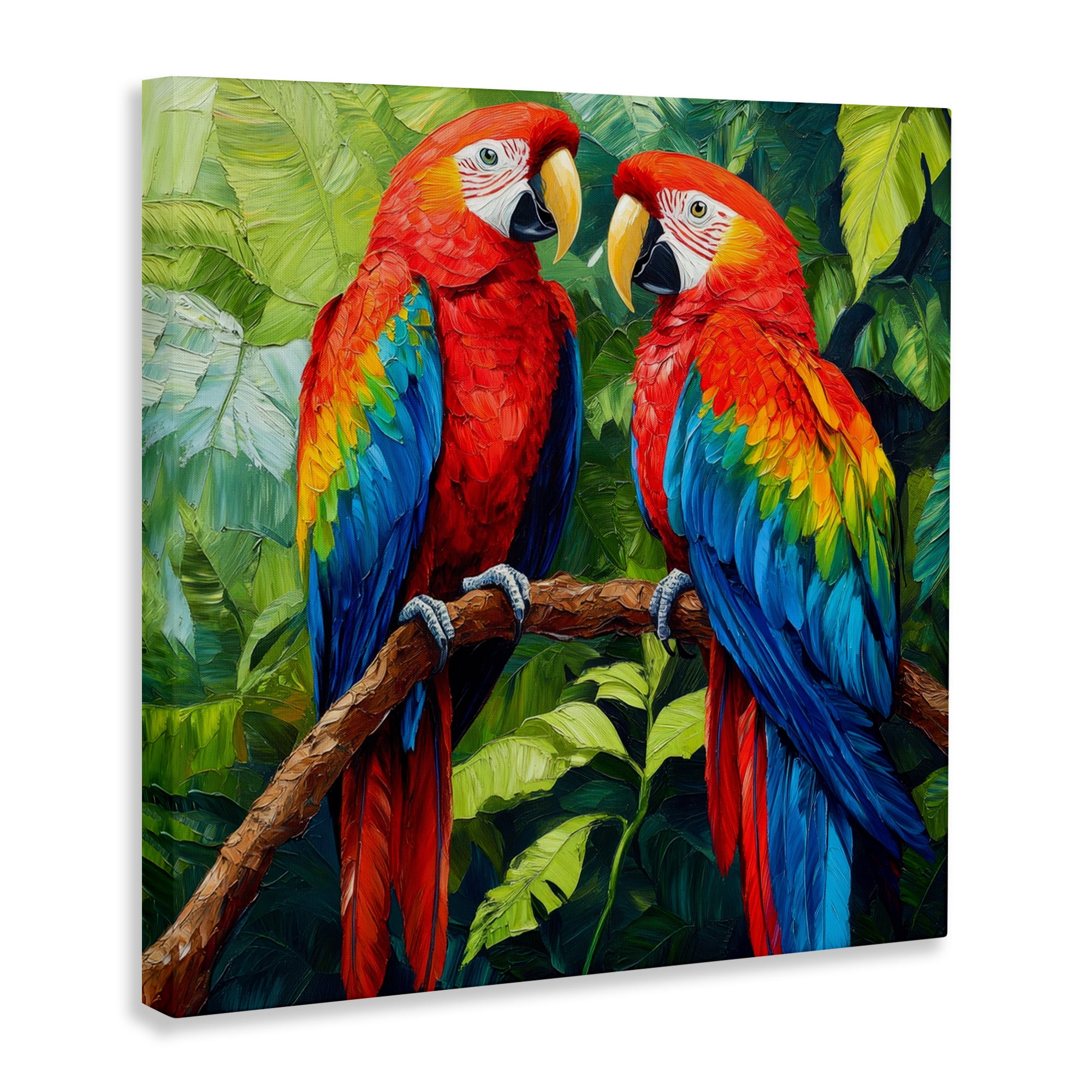 Stupell Industries Tropical Parrot Pair Canvas Wall Art, design by Petal Prints Design