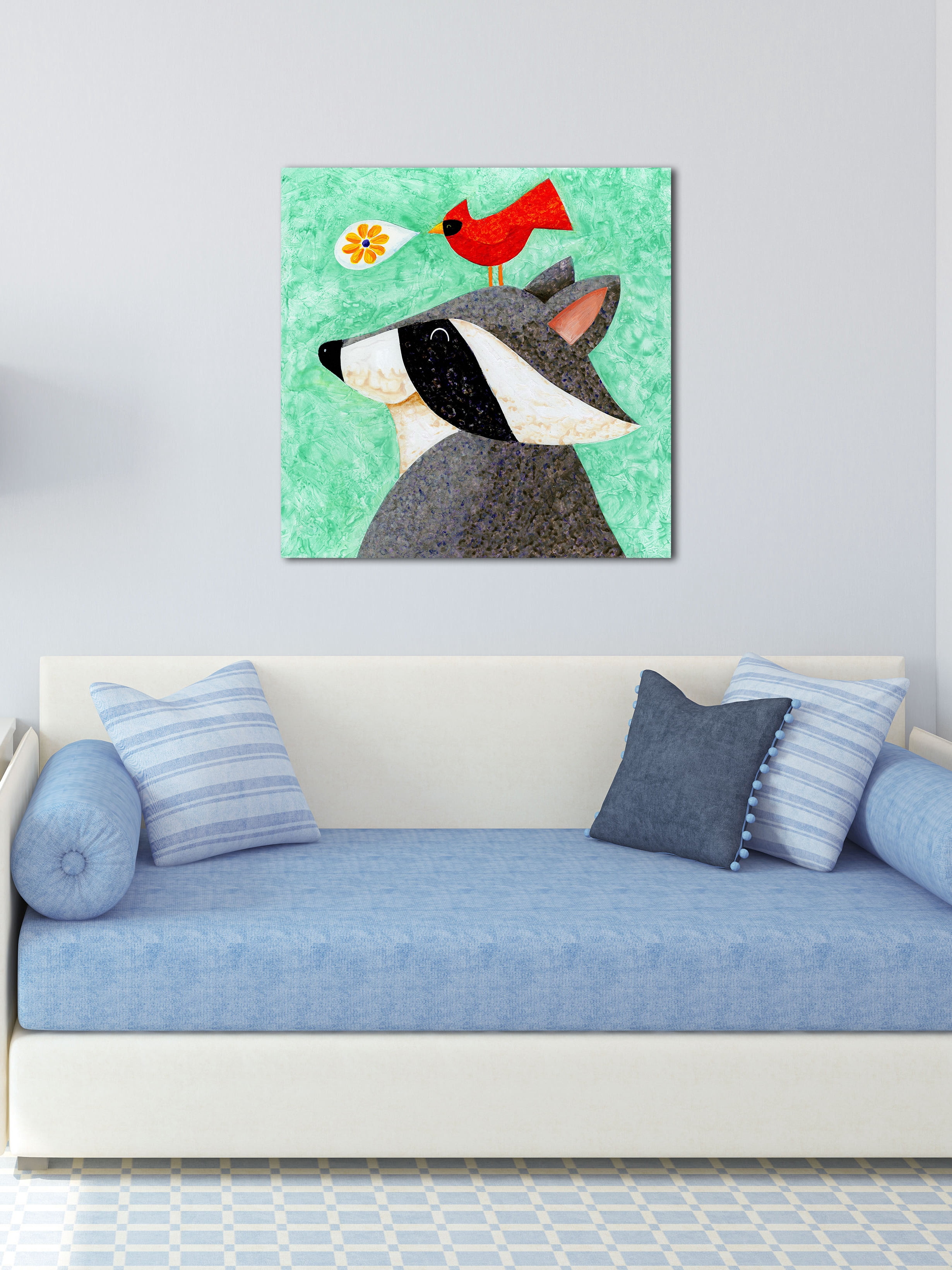 "Recital for Raccoon" Painting Print on Wrapped Canvas