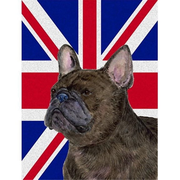 French Bulldog With English Union Jack British Flag Flag Canvas House Size