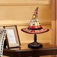 thumbnail image 4 of Witch Lamp Witches Hat Lamp Witch Hat Table Lamp Halloween Glowing Resin Ornament Gothic Witch Hat Night Light Mini Night Light for Bedroom Shelf Spooky Decor with LED(Red), 4 of 5