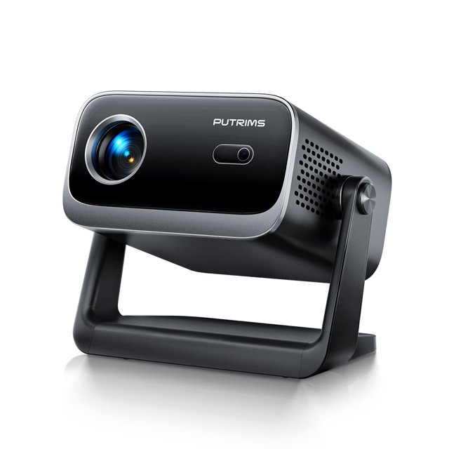 Miniproyector con soporte ajustable de 145°, compatible con WiFi y Bluetooth, 1080P, 18000L, enfoque eléctrico, corrección trapezoidal automática