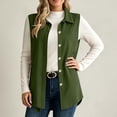 thumbnail image 6 of Idoravan Womens Vest Button Up Women'S Fashion Solid Color Sleeveless Casual Lapel Button Down Corduroy Sleeveless Tops, 6 of 9