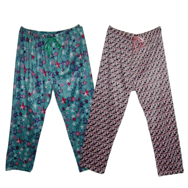 Women's 2 Pack Cozy Micro Soft Polar Fleece Lounge Pajama Pants (3XL ...