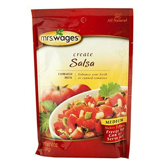 Mrs. Wages Create Your Own Salsa Mix in 4 oz. Packets (Medium Tomato Mix, 12 Packets)