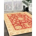 thumbnail image 3 of Ahgly Company Machine Washable Indoor Square Abstract Bright Orange Area Rugs, 4' Square, 3 of 7