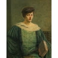 thumbnail image 2 of Julian Alden Weir 12x14 Black Ornate Wood Framed Double Matted Museum Art Print Titled: Woman Reading, 2 of 5