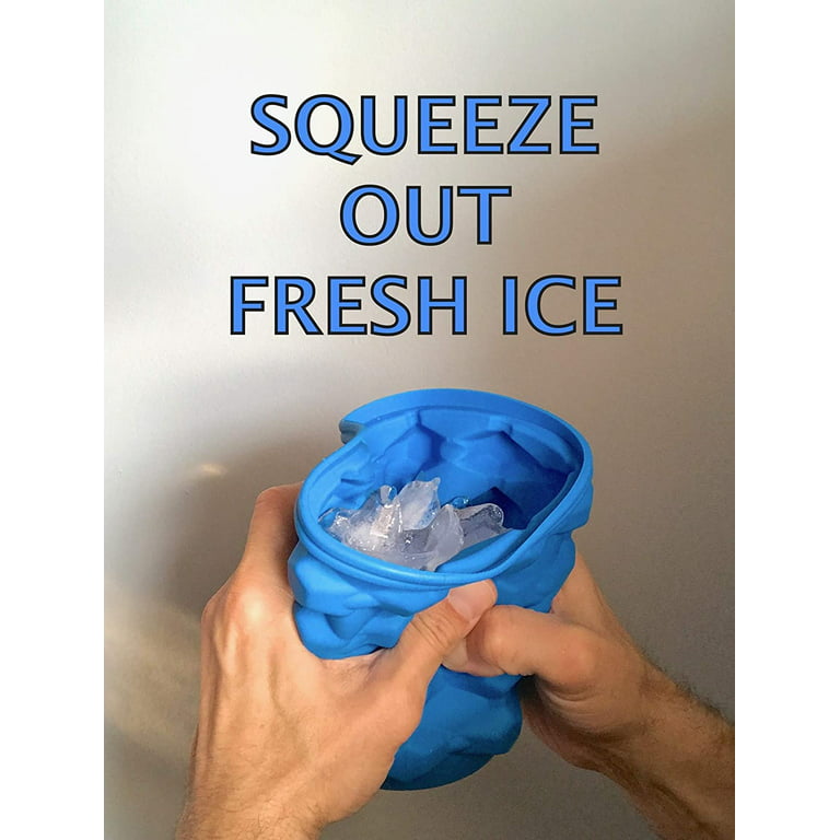Silicosas Cubetera Hielera de Silicona Aqua Large Ice Bucket with Lid Silicone Ice Cube Tray for Freezer - BPA Free (9 Cubes)