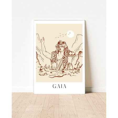 Gaia Print, Goddess Poster, Mother Earth Art, Divine Feminine Art, Greek Goddess,Gaia Art,Mother Nature, Mythology Drawing, Greek Mythology Wall Art, Modern Wall Decor, 8x12 UNFRAMED