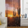 thumbnail image 5 of Western Cactus Sunset Sheer Curtains 63 Inches Long, Modern Abstract Art Retro Light Filering Curtains, Breathable Simi Curtain Privacy Drapes for Living Room Bedroom Lightweight Window Treatment, 5 of 9