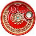 thumbnail image 2 of Pooja Thali with Kalash Plate Platter Engagement Plate Decorative Steel Puja Thali with Essential Pooja Articles, for Aarti Pooja Rituals Festival Wedding Decorations (Size- 9"), 2 of 3