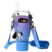 40oz Neoprene Water Bottle Sleeve - Insulated Bottle Handbag with Handle, Portable Dive Material Cover for Car, Outdoor & Daily Use, Keep Drinks Cold/Hot, Durable & Lightweight, 10.2*6.3in, Purple