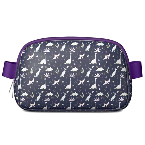 Sporty Dino Belt Bag for Running - Waterproof Fanny Pack with Vibrant Baby Dinosaur Pattern, Lightweight Hands-Free Waist Pack for Jogging & Outdoor Sports