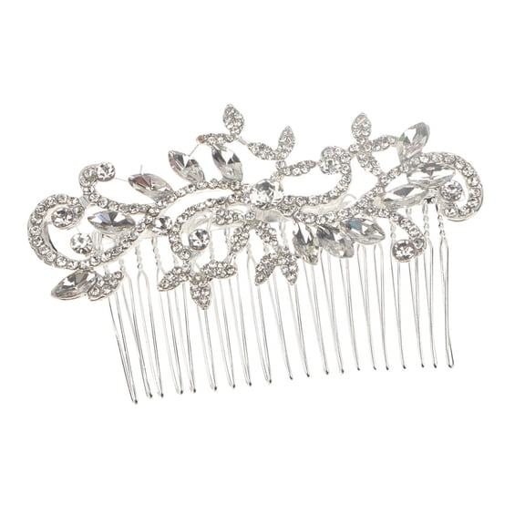 CRILSTYLEO White Rhinestone Bride Hair Comb for Weddings and Special Occasions with Chic Design and Unique Craftsmanship