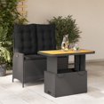 thumbnail image 1 of vidaXL 2 Piece Garden Dining Set with Cushions Black Poly Rattan, 1 of 5