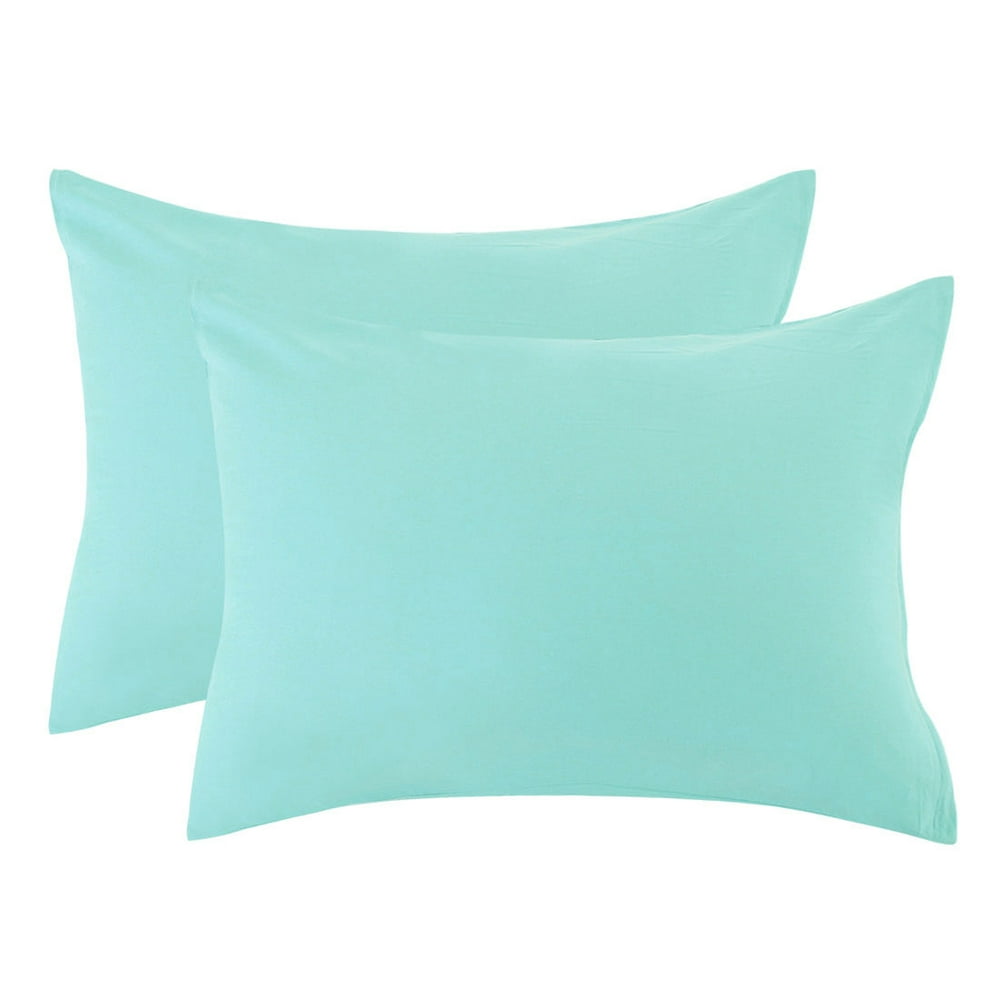 Unique Bargains 2Pcs Egyptian Cotton Pillow Cover Cases Cyan Queen - Walmart.com - Walmart.com