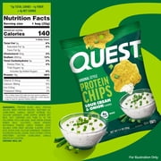 Quest Sour Cream & Onion Flavor Original Style Protein Chips, High Protein*, Low Carb*, Gluten Free