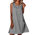 thumbnail image 2 of Women's Sleeveless Striped Summer Dress, Round Neck Casual Pullover Sundress, 2 of 8