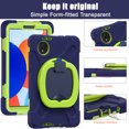 thumbnail image 5 of For Xiaomi Redmi Pad SE 8.7 inch 2024 Case, 360 Rotatable Handle Stand, Shoulder Strap, Drop-Proof Design, NavyBlue Lime, 5 of 7