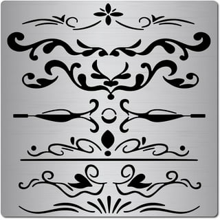 Metal Journal Stencils Vine Stainless Steel Stencil Templates Tool for  Painting Wood Burning Carving Pyrography Engraving