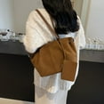 thumbnail image 3 of SPEKSEE Women Suede Shoulder Bag with Inner Pocket Tote Bag with Zipper Solid Color Satchel Bag for Work Travel, 3 of 18