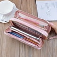 thumbnail image 4 of CHOK Women Leather Wallet Double Zipper Wallet Pocket Clutch Phone Large Capacity, 4 of 11