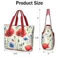 thumbnail image 3 of Tote Bag for Women - Pioneer Flower Shoulder Bag - Large Utility Work Duffle Bag with Zipper Handbag for Travel, Work, Sprots, 3 of 5