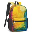 thumbnail image 2 of Pink and Yellow Tie Dye Pattern 17" School Backpacks for Teens,Waterproof Oxford Fabric,S-Shape Padded Straps for School,Travel,Hiking,Camping, 2 of 6